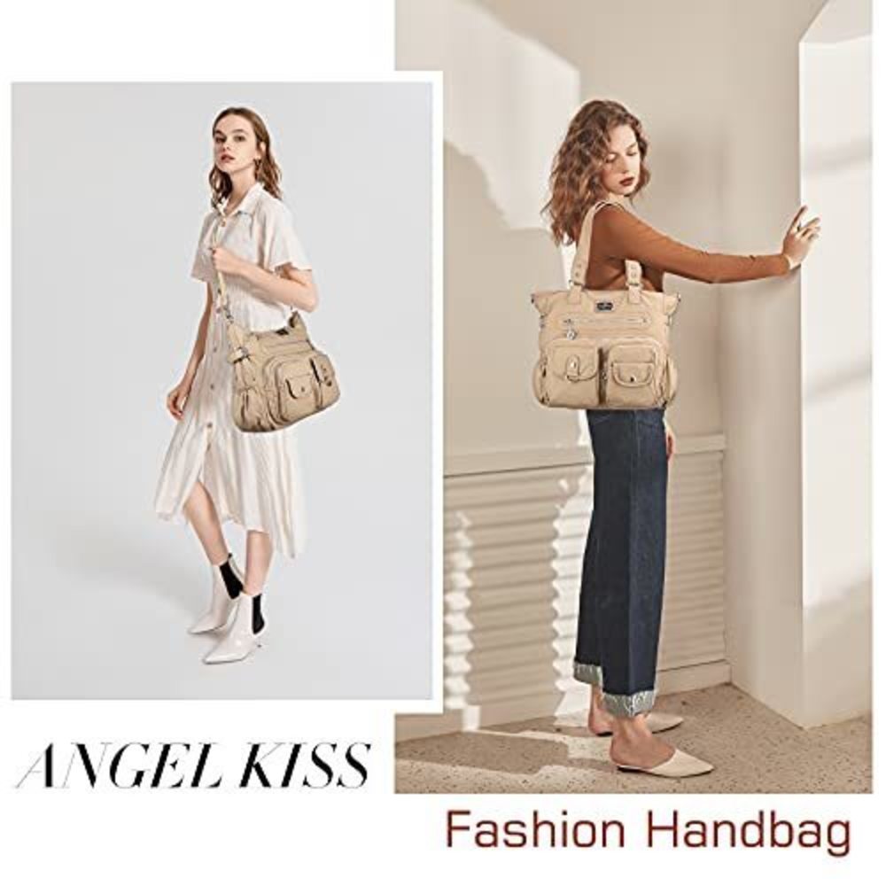 Soft PU Leather Handbag – Hobo, Satchel, Tote & Crossbody Travel in Beige - Picture 2 of 7